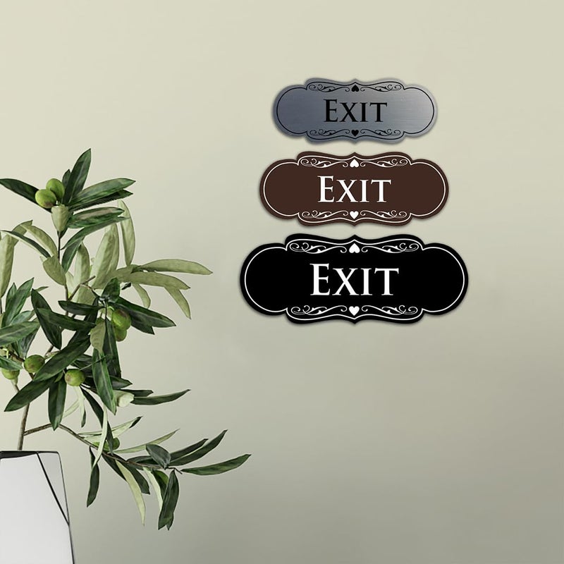 All Quality Designer EXIT Sign - Black/Gold - Large (1 Pack) - Image 2